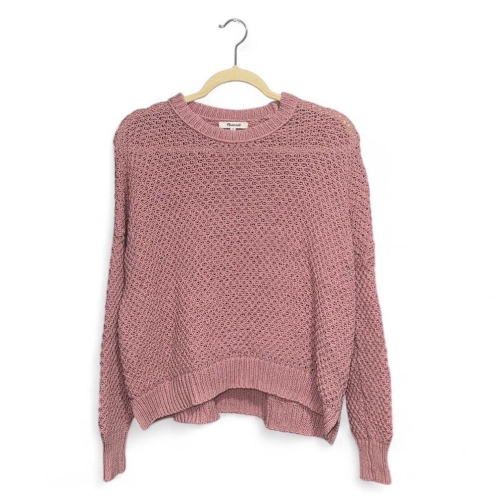 Madewell Pink Knit French Quarter Casual Pullover Sweater Women’s Size Medium
